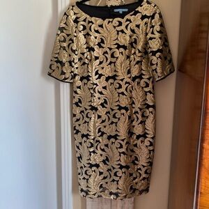 Antonio Melani Size 14, gold/black elegant dress